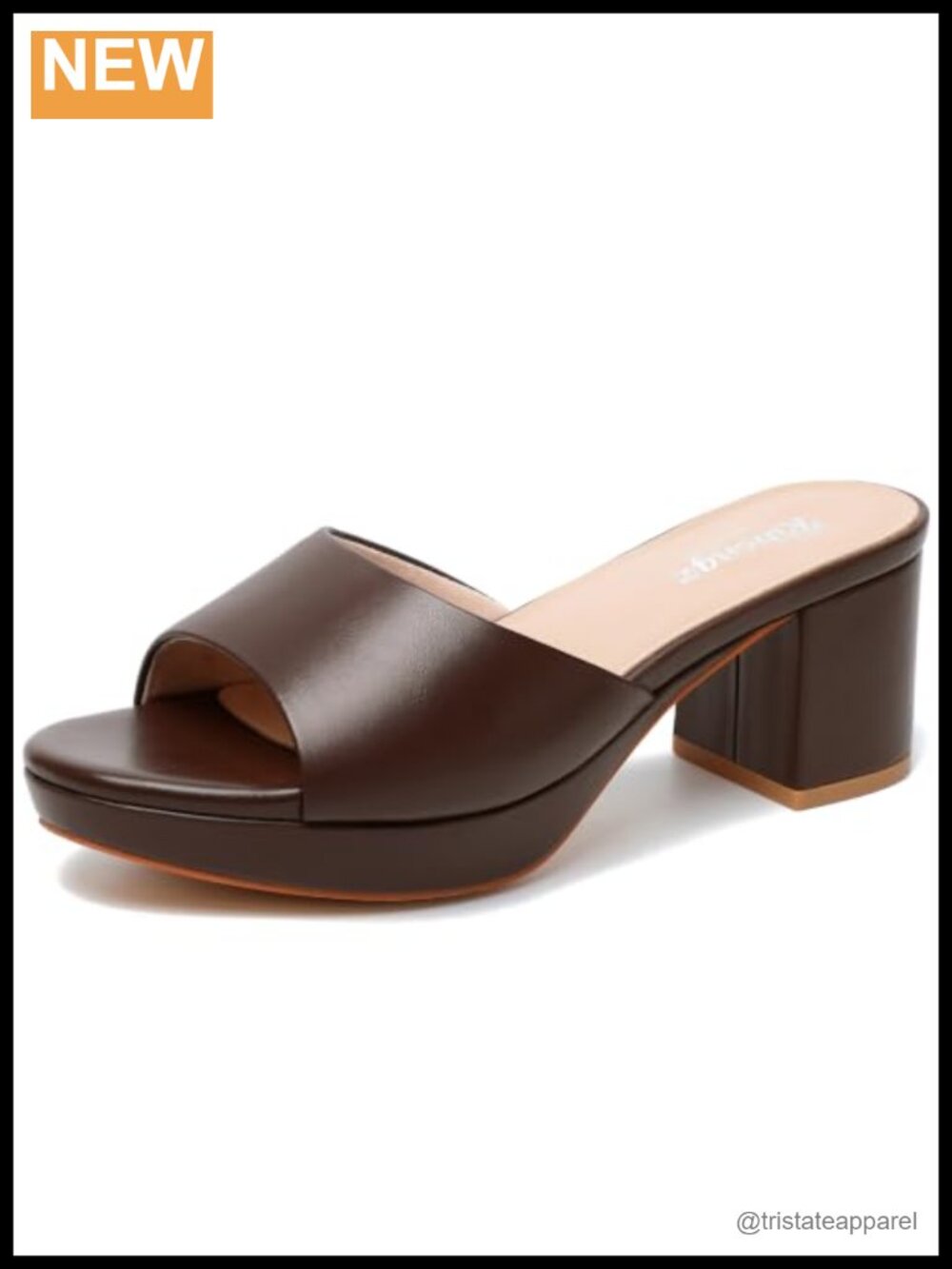 Women's Platform Block Heel Sandals PU Open Toe Slip On Dressy Casual